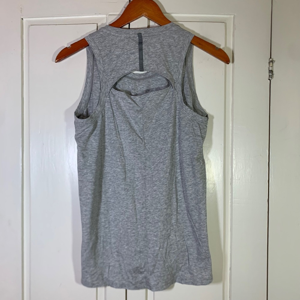 LL Bean Womens Gray Keyhole Back Tank Top XS Regular Cotton Modal Stretch 513100 - Picture 7 of 8